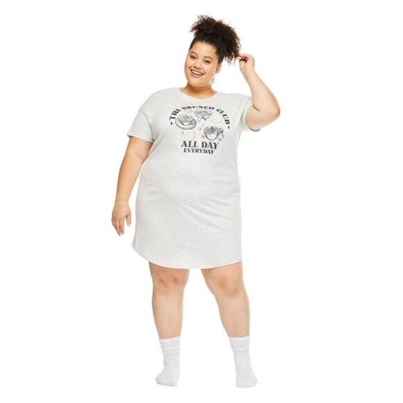 💤 Plus Size Women's Round Neck Nightshirt – George Size: 1X and 2X - Picture 1 of 4